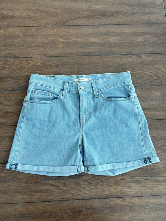 Levi's Pants - Levi's Light Wash Roll-Cuff Denim Shorts - Pale Blue Size 27